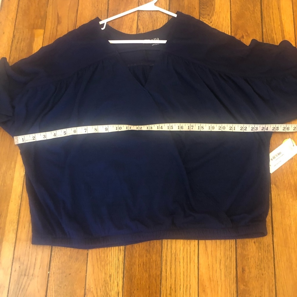 NWT a.n.a Blue Faux Wrap Dolman Sleeve Top Blouse-Size large - Picture 15 of 16
